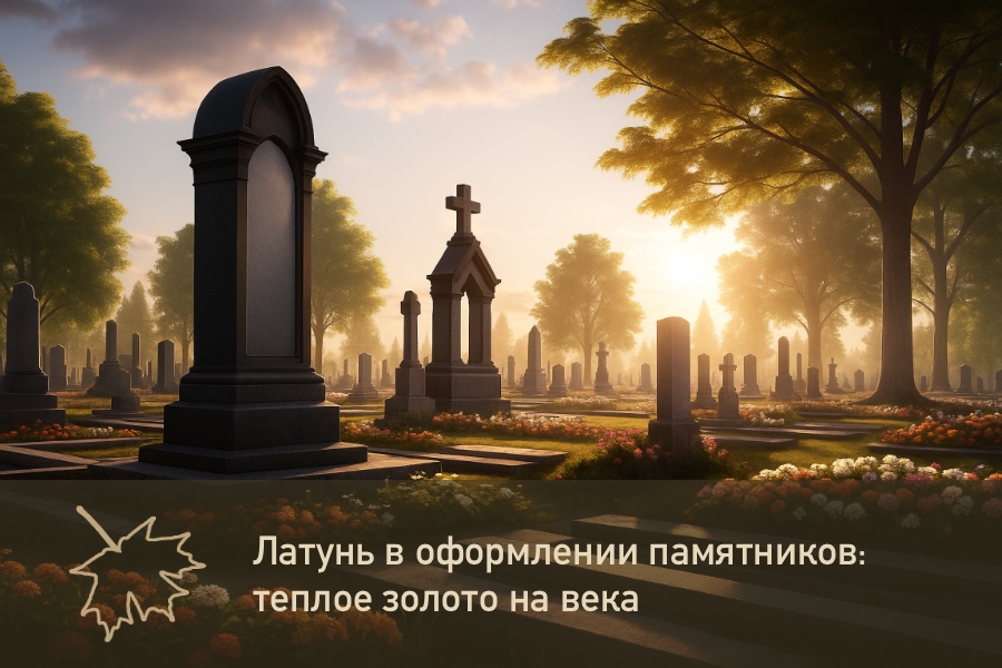 Латунь в оформлении памятников: теплое золото на века